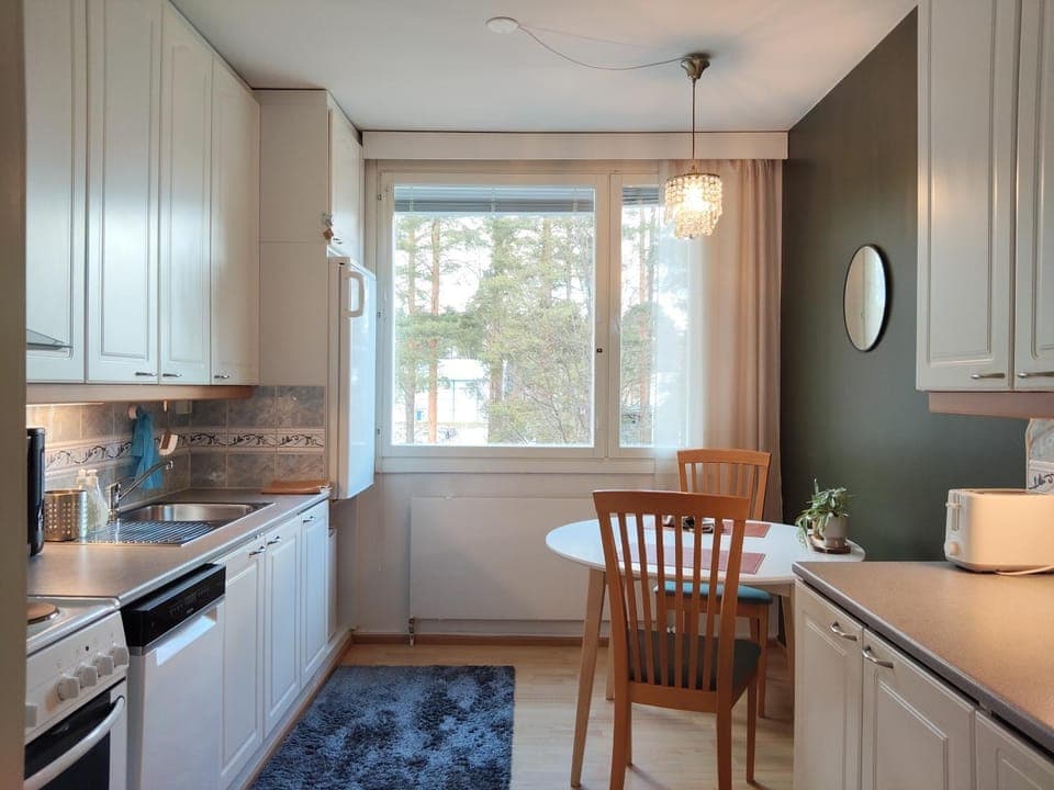 Kitchen or kitchenette, Dining area, dishwasher, oven, toaster