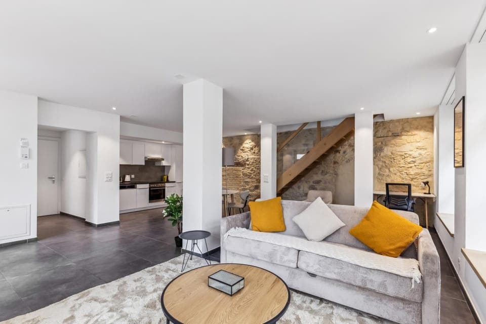 Kitchen or kitchenette, Living room, Seating area, furniture