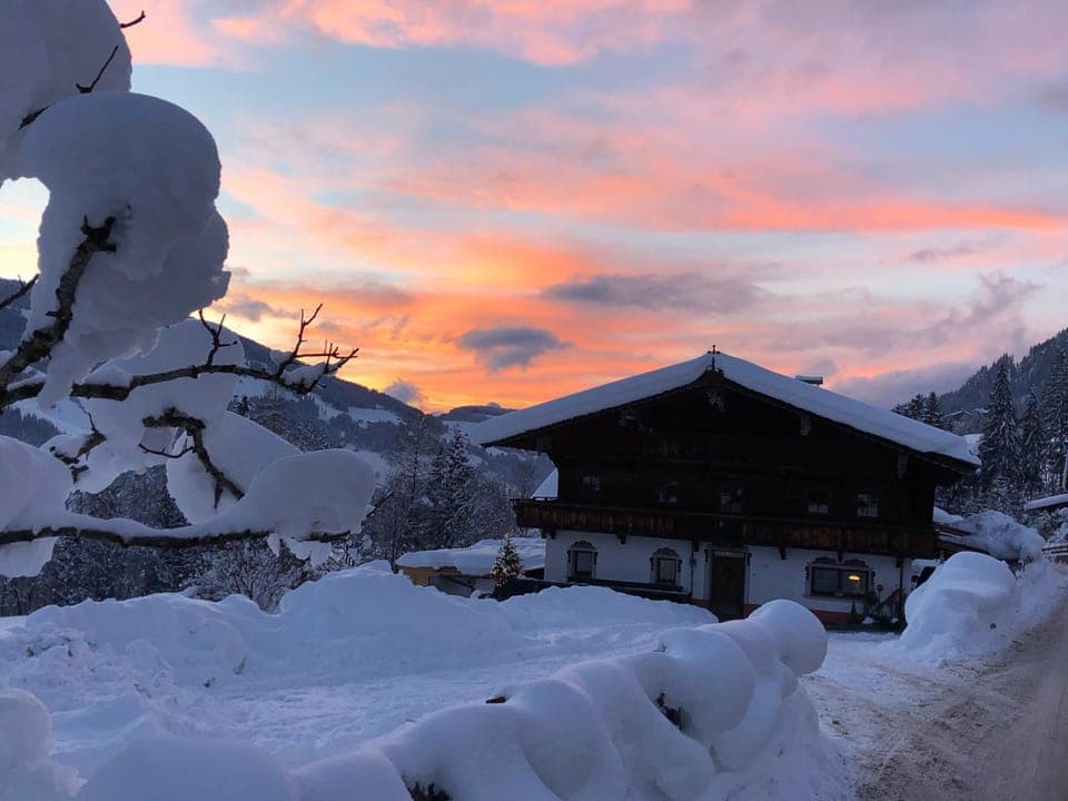 Property building, Winter, Sunset