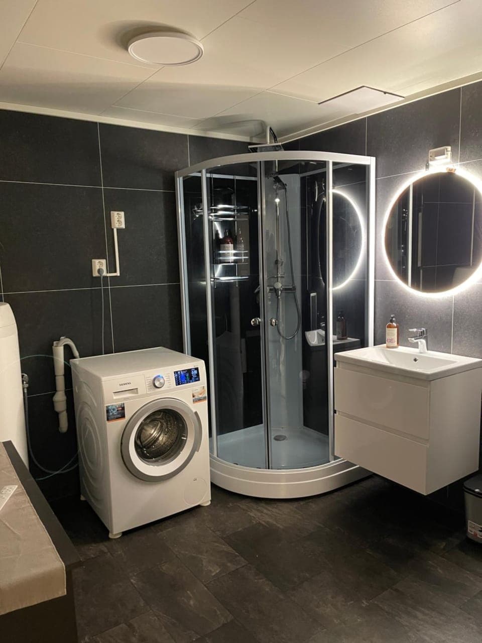 Shower, washing machine