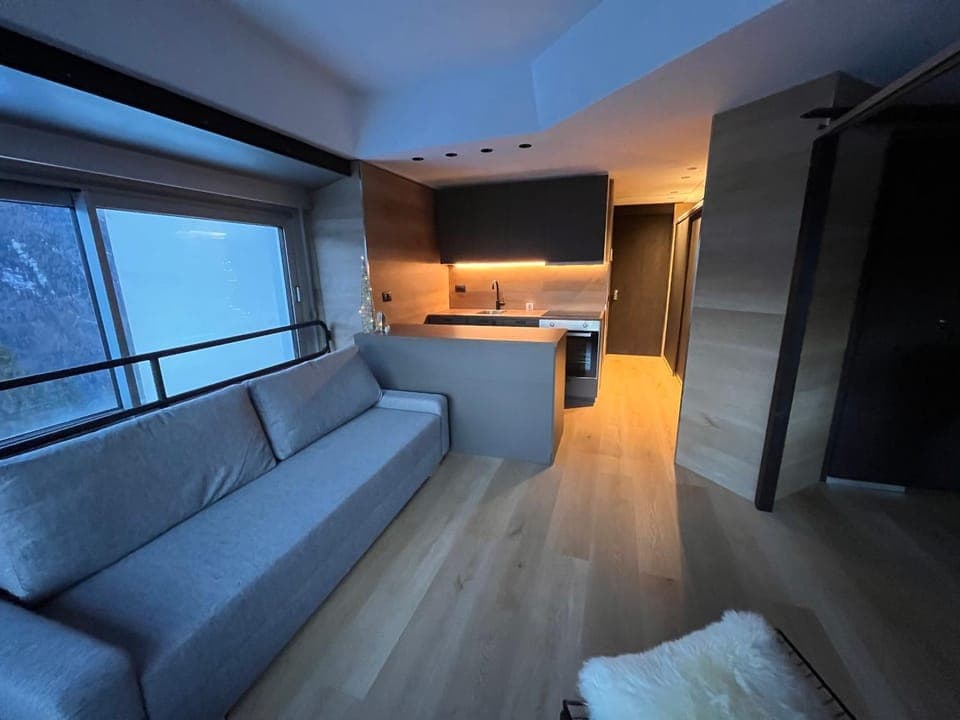 Kitchen or kitchenette, Living room, Seating area