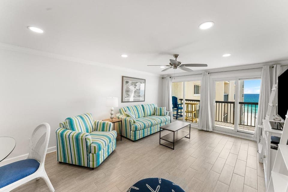 TV and multimedia, View (from property/room), Living room, Seating area, Beach, Sea view