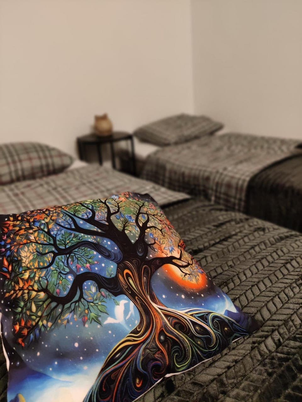 Bed, Decorative detail, Bedroom