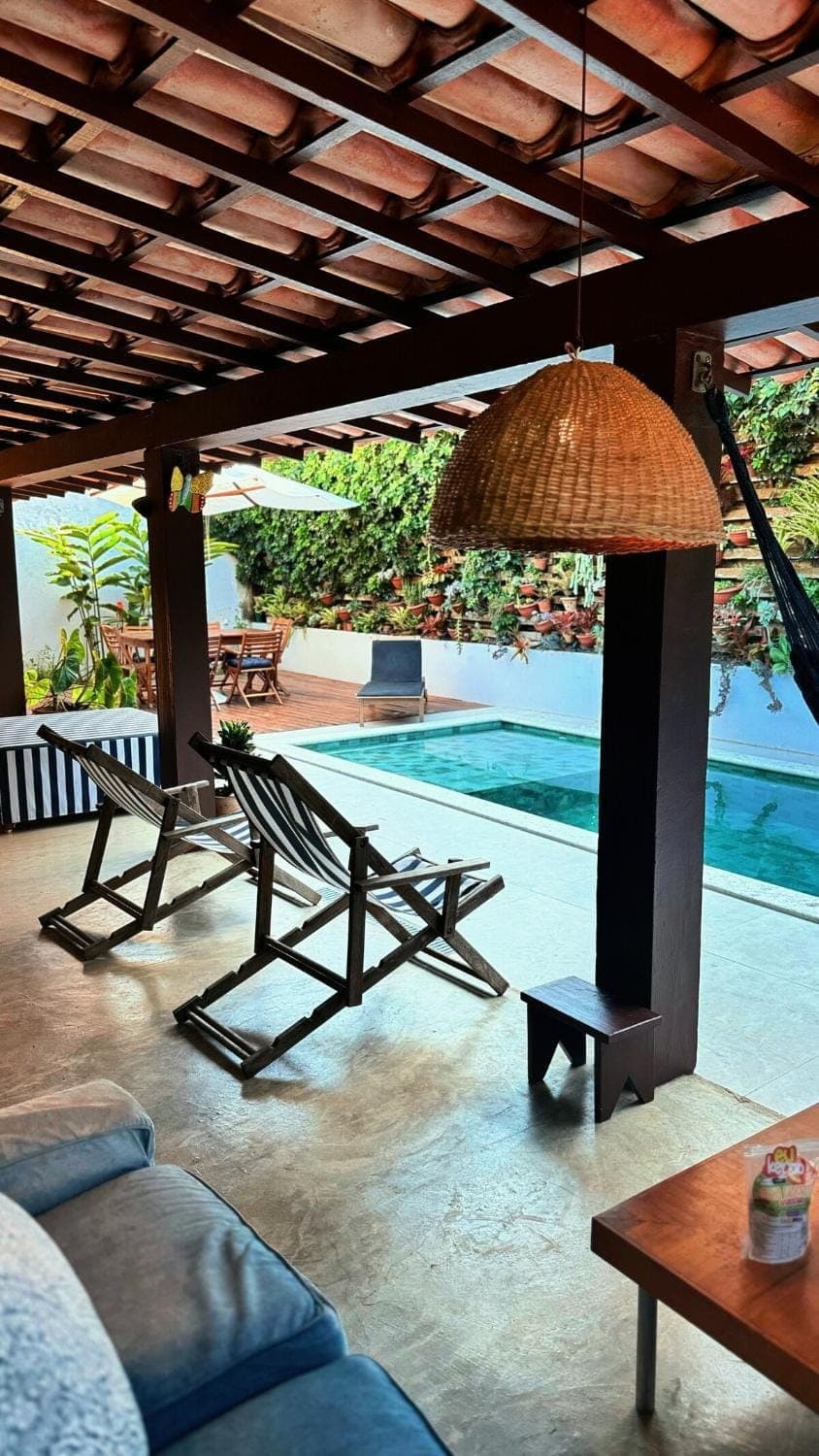 Patio, Living room, Seating area, Pool view, Swimming pool, sunbed