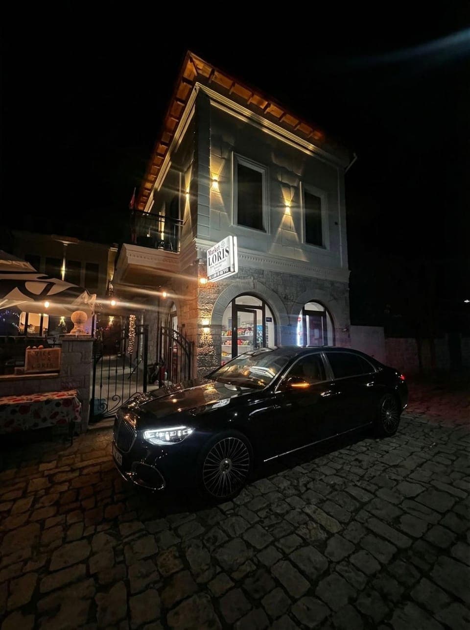 Property building, Night, Parking