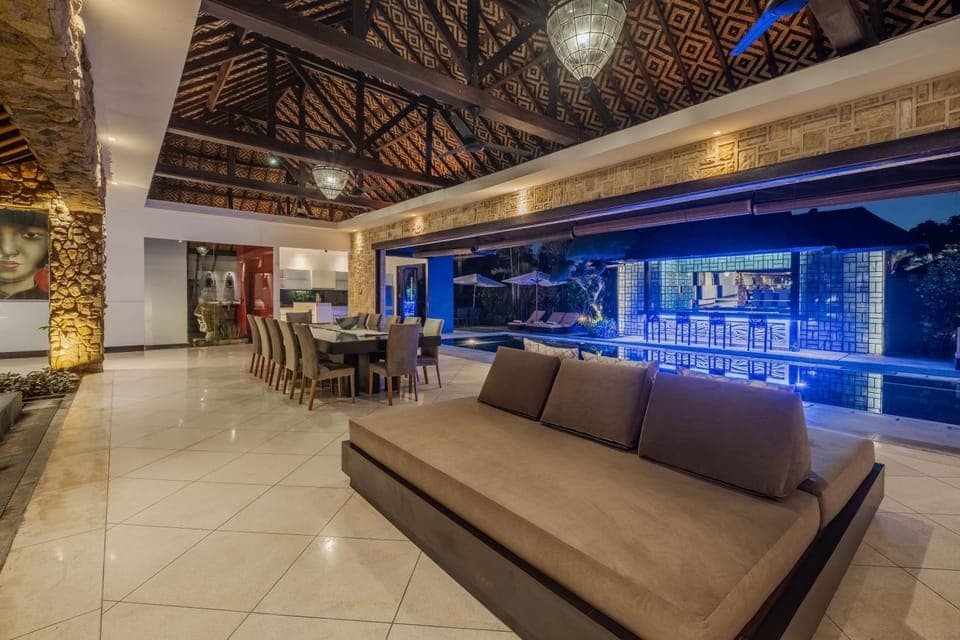 Living room, Seating area, Pool view, Swimming pool