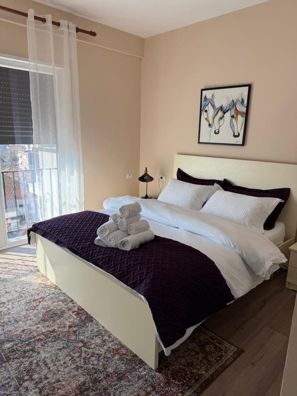 Bed, Photo of the whole room, Bedroom, Lake view, towels