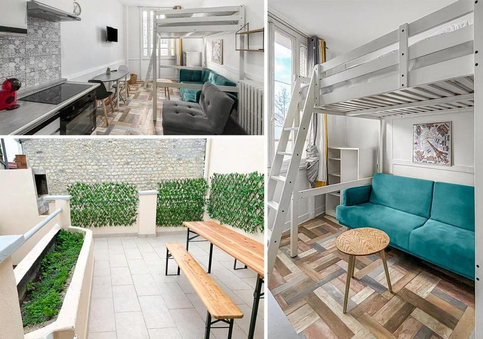 Kitchen or kitchenette, Living room, Dining area