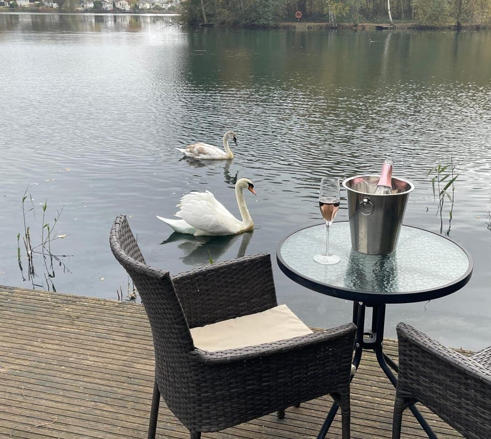 Patio, Natural landscape, Lake view, Drinks