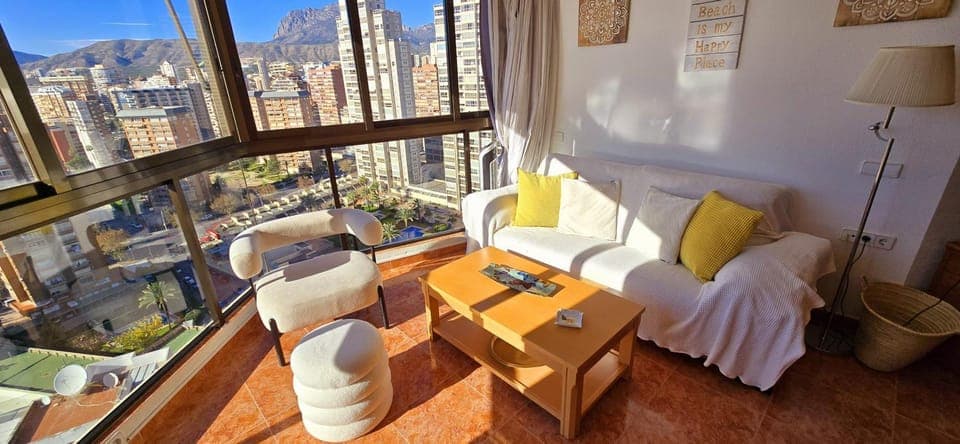 Living room, City view, Sea view