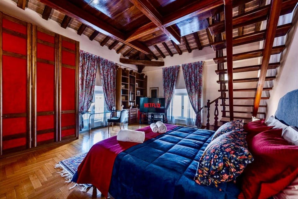 Bed, Bedroom, heating, soundproof, towels, wardrobe, air conditioner