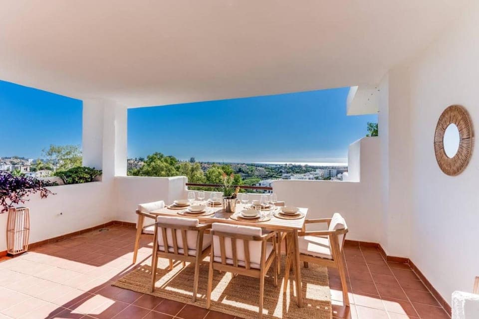 Day, Natural landscape, View (from property/room), Balcony/Terrace, Balcony/Terrace, Dining area, Sea view