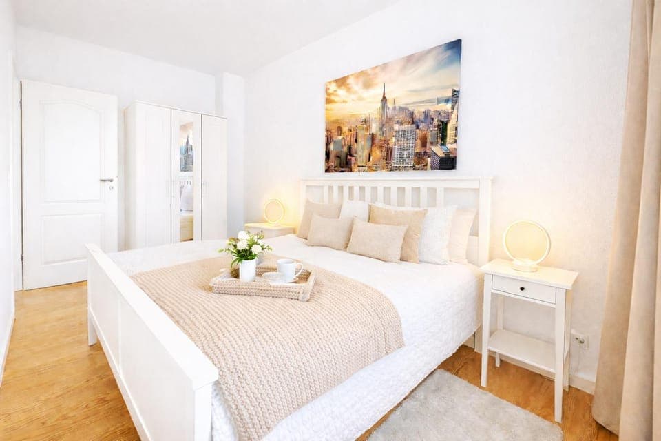 Bed, Bedroom, cot, wardrobe