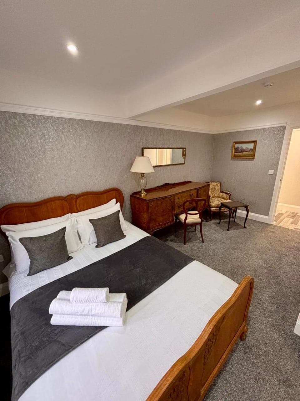 Bed, Decorative detail, Decorative detail, Seating area, Bedroom, furniture, heating, heating, towels