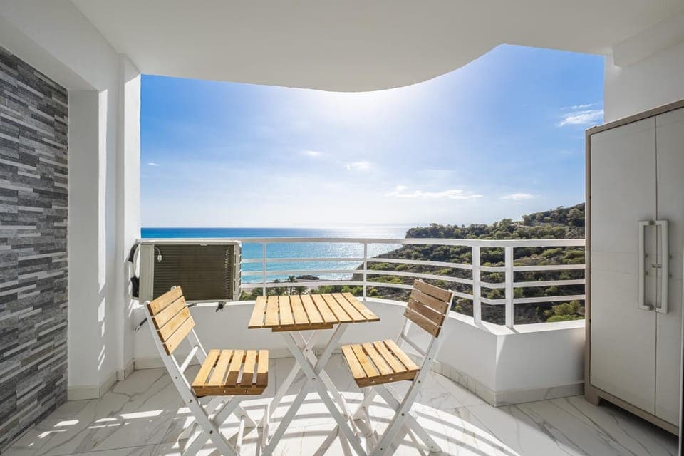 Day, Natural landscape, View (from property/room), Balcony/Terrace, Living room, Sea view