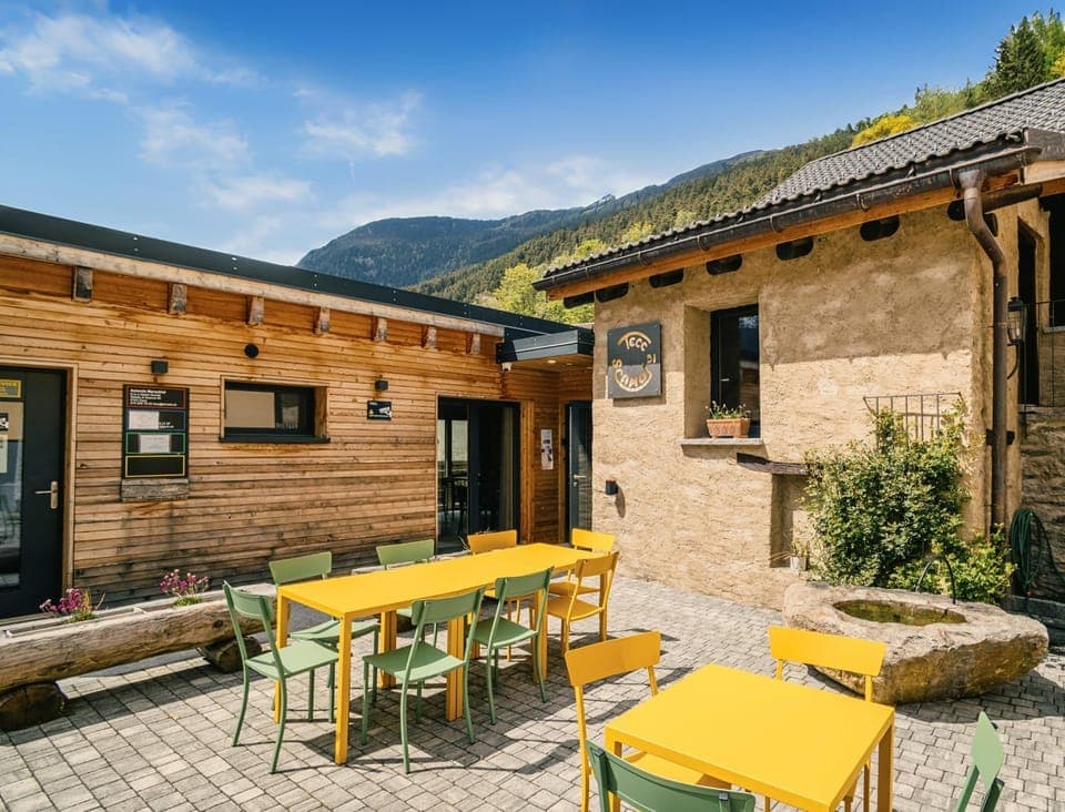 Property building, Patio, Natural landscape, Mountain view