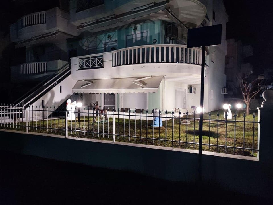 Property building, Night, Garden, Balcony/Terrace