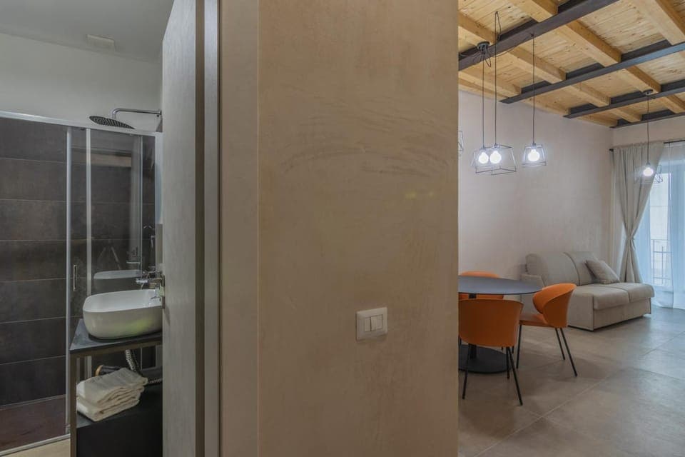 Bathroom, Living room, Seating area