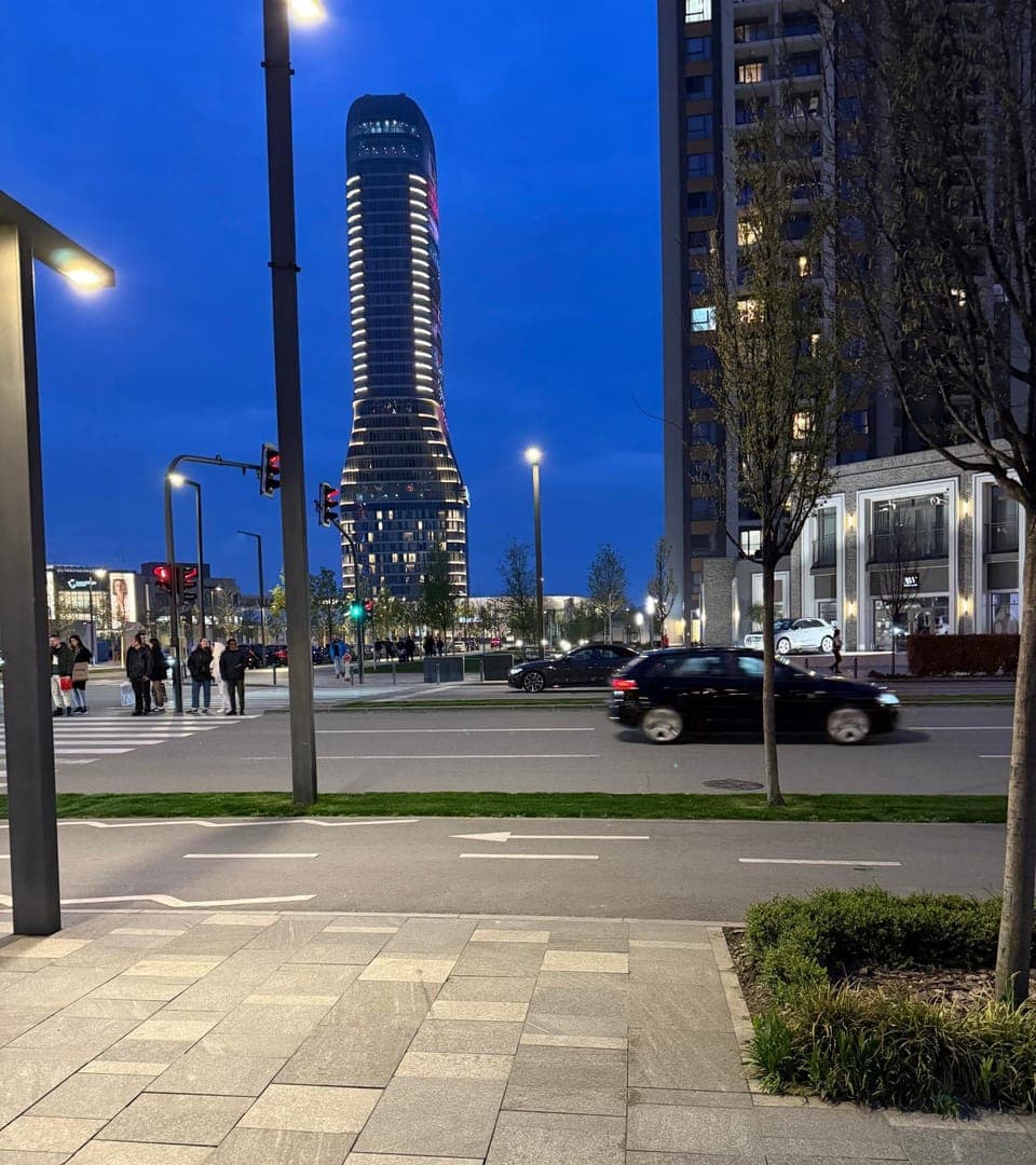 Night, Neighbourhood, City view, Street view