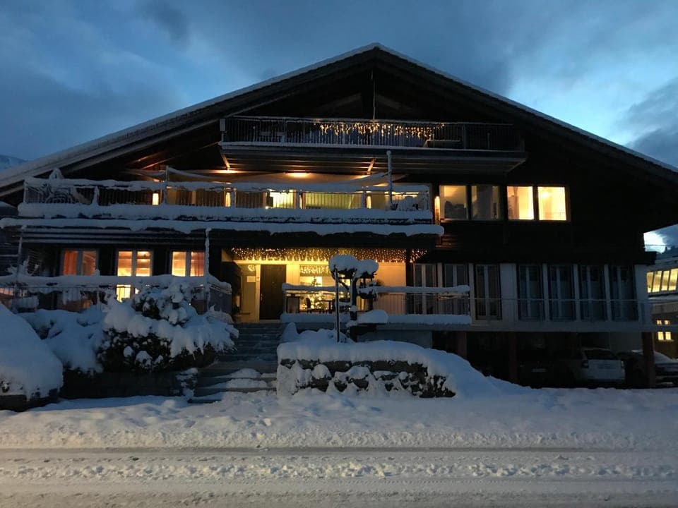Property building, Night, Winter