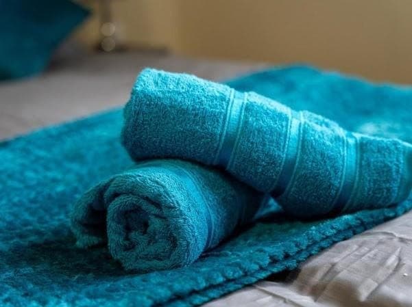 Bed, Photo of the whole room, Bedroom, towels