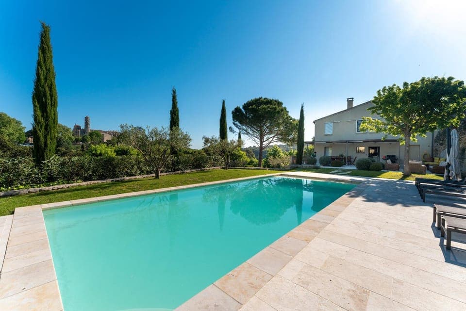 Property building, Living room, Swimming pool