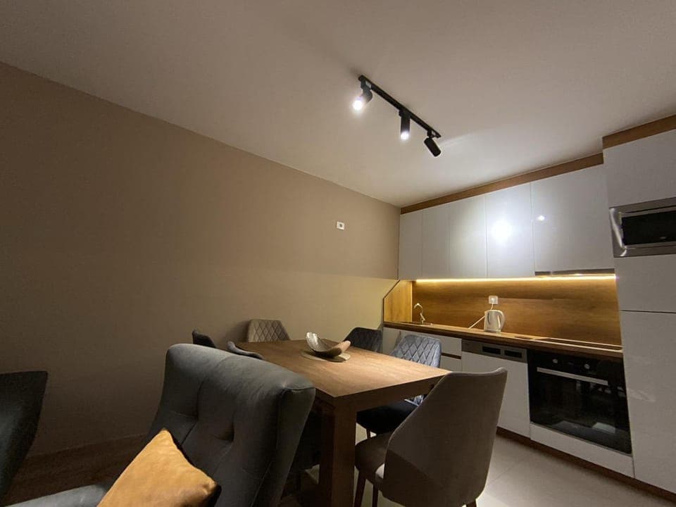 Kitchen or kitchenette, Dining area, oven, stove