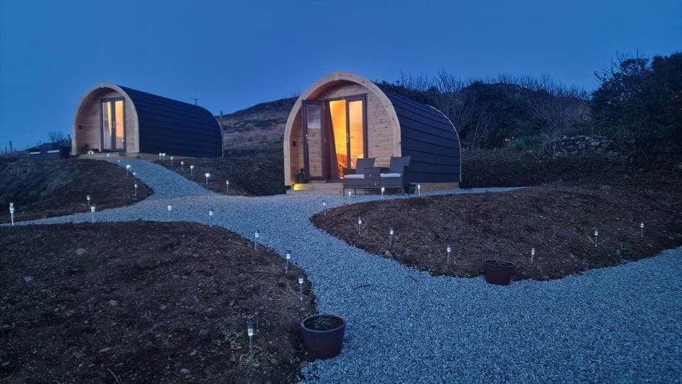 Property building, Night, Natural landscape, Garden, Garden view