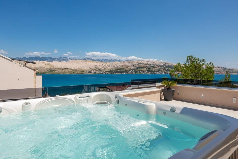 Villa Emma on Island Pag for 14 persons with sea view, wellness & pool heating Villa in Zadar County