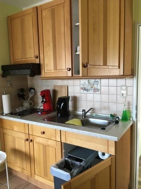 Coffee/tea facilities, Kitchen or kitchenette, stove
