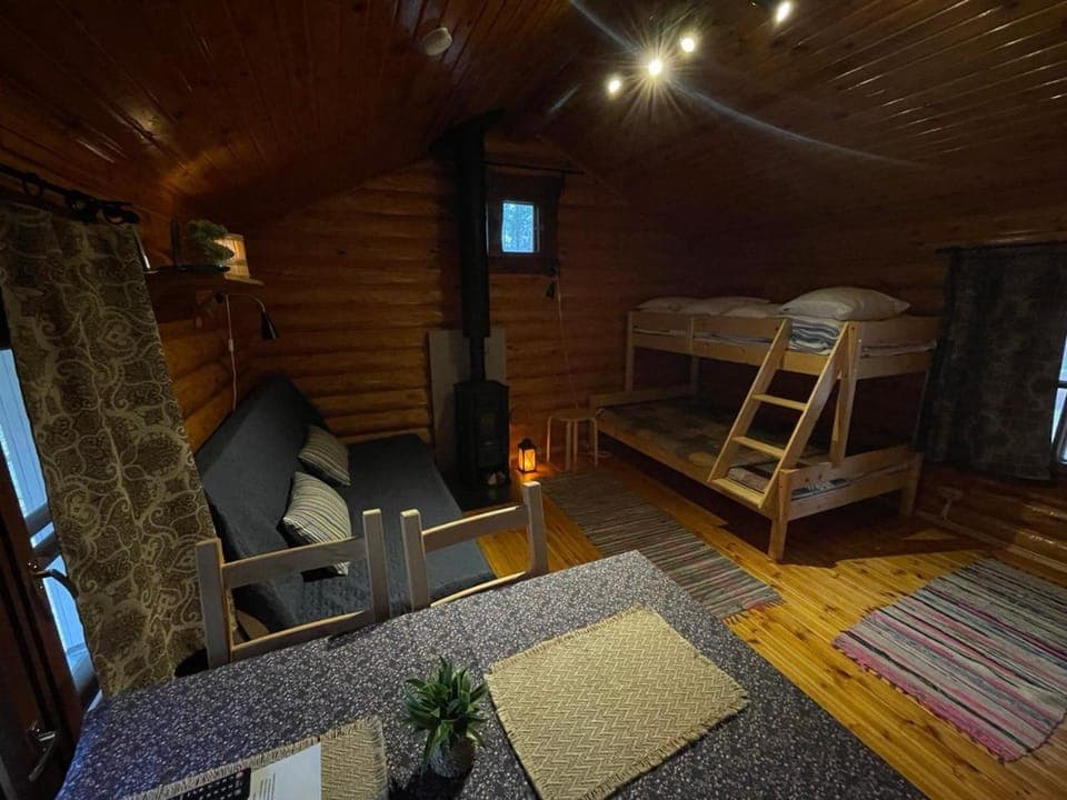 bunk bed, fireplace, fireplace