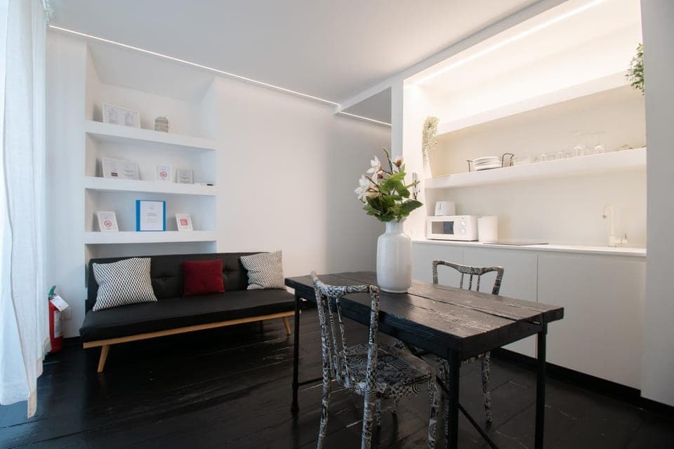 Kitchen or kitchenette, Living room, Dining area