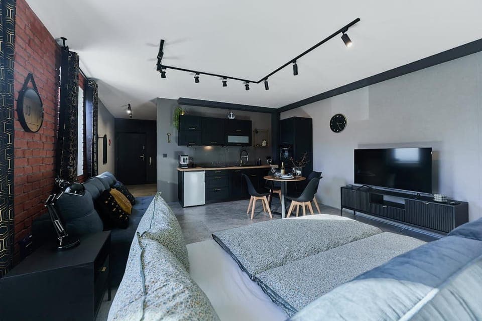 Kitchen or kitchenette, Living room, Bedroom