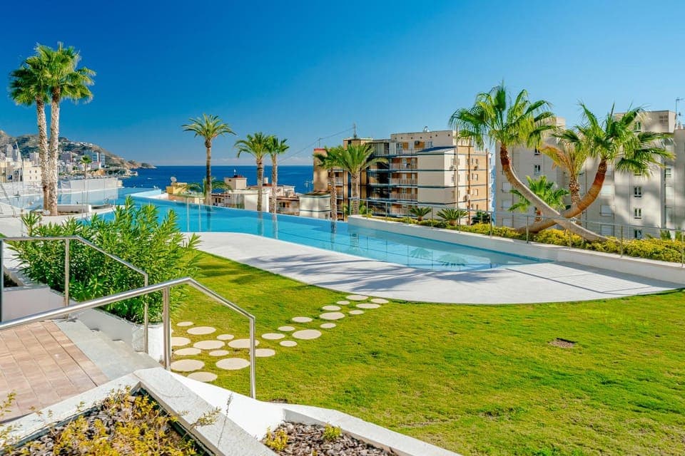 Property building, Day, Natural landscape, Pool view, Sea view, sunbed