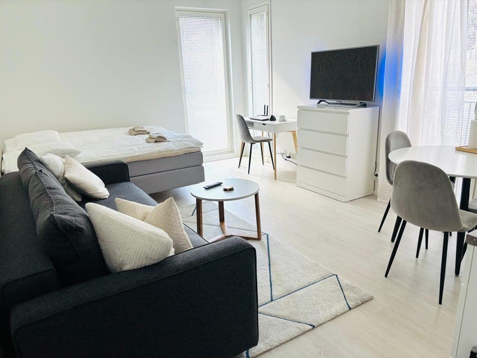 Bed, TV and multimedia, Living room, Photo of the whole room, Decorative detail, Seating area, Dining area, Evening entertainment, Bedroom, flat iron, furniture, furniture, wardrobe