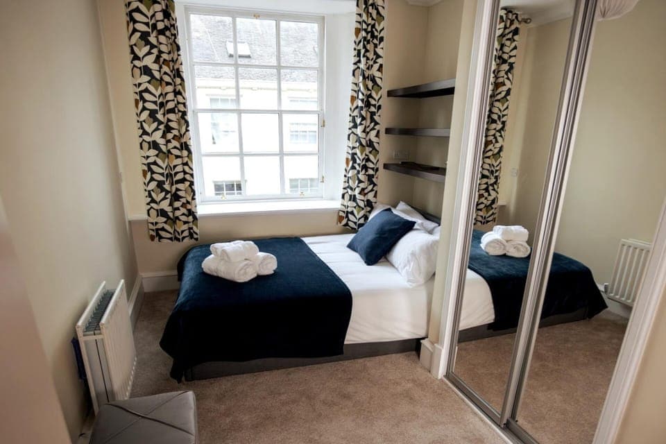 Bed, Photo of the whole room, Bedroom, towels, wardrobe