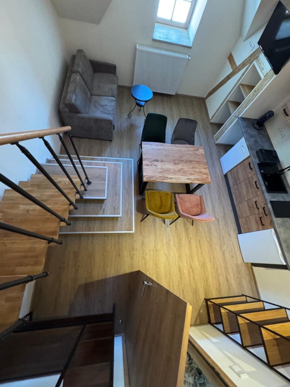 Kitchen or kitchenette, Living room, Photo of the whole room, Seating area