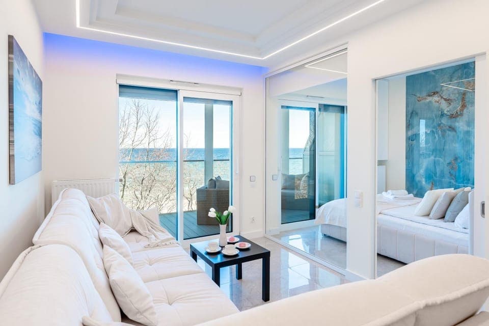 Seating area, Bedroom, Sea view