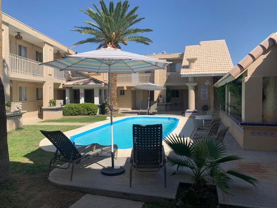 Patio, Day, Pool view, Swimming pool