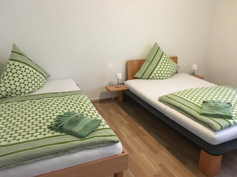 Bed, Photo of the whole room, Bedroom, towels