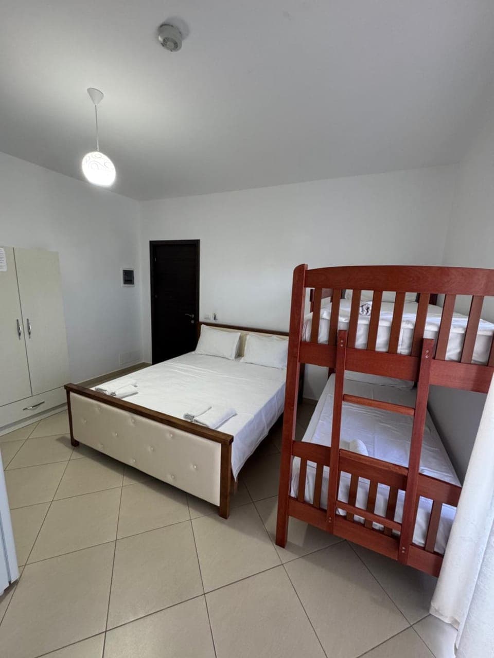 Bed, Photo of the whole room, Bedroom, bunk bed, wardrobe