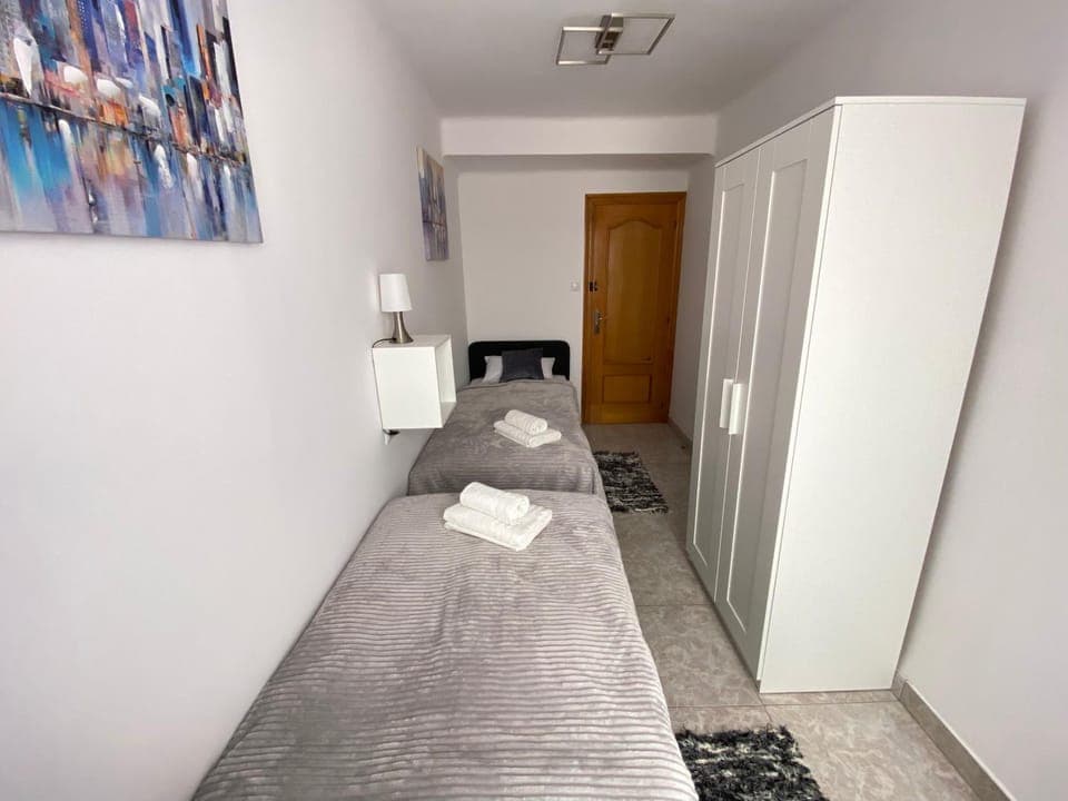 Bed, Photo of the whole room, Bedroom, towels, wardrobe