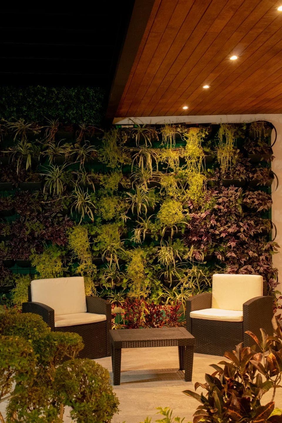 Living room, Seating area, Garden view