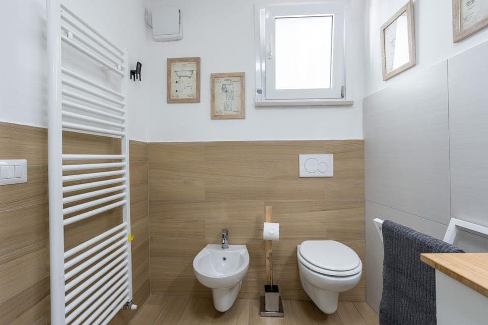 Shower, Toilet, Bathroom, bidet, hair dryier, heating, internet, towels