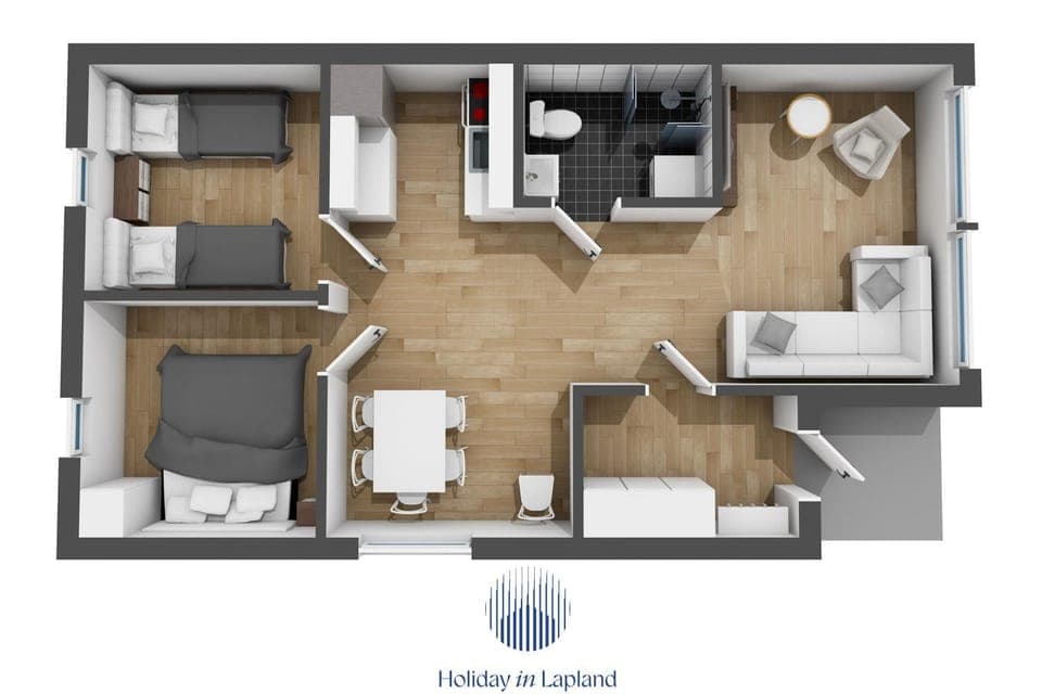 Photo of the whole room, Floor plan