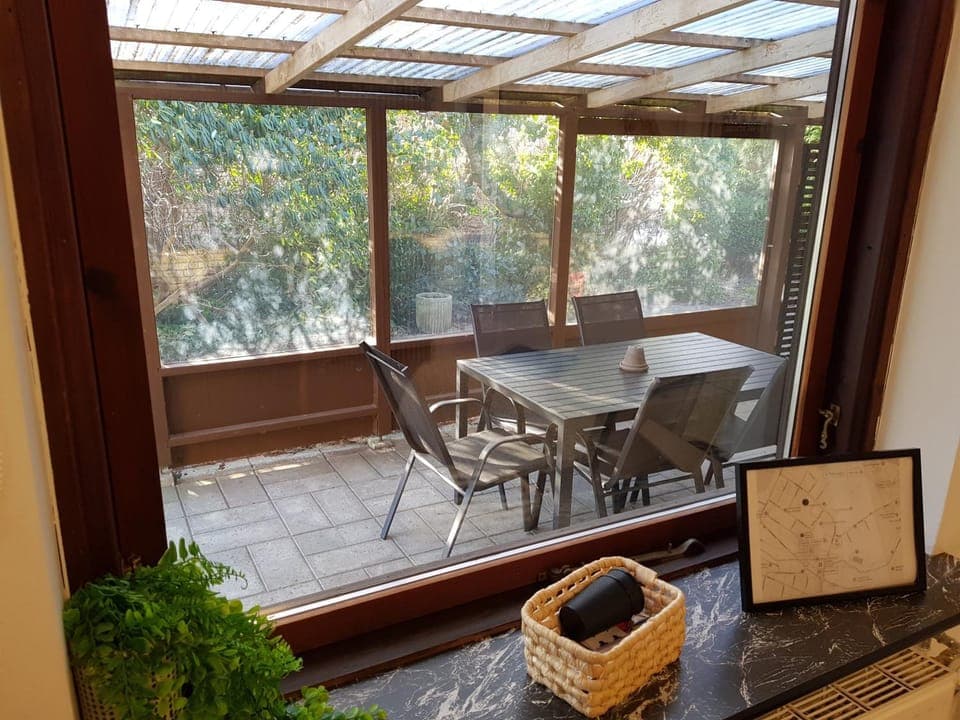 Patio, Day, View (from property/room), Balcony/Terrace, Living room, Seating area, Dining area