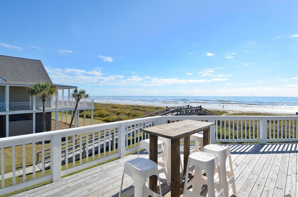 Patio, Day, Balcony/Terrace, Seating area, Beach, Sea view