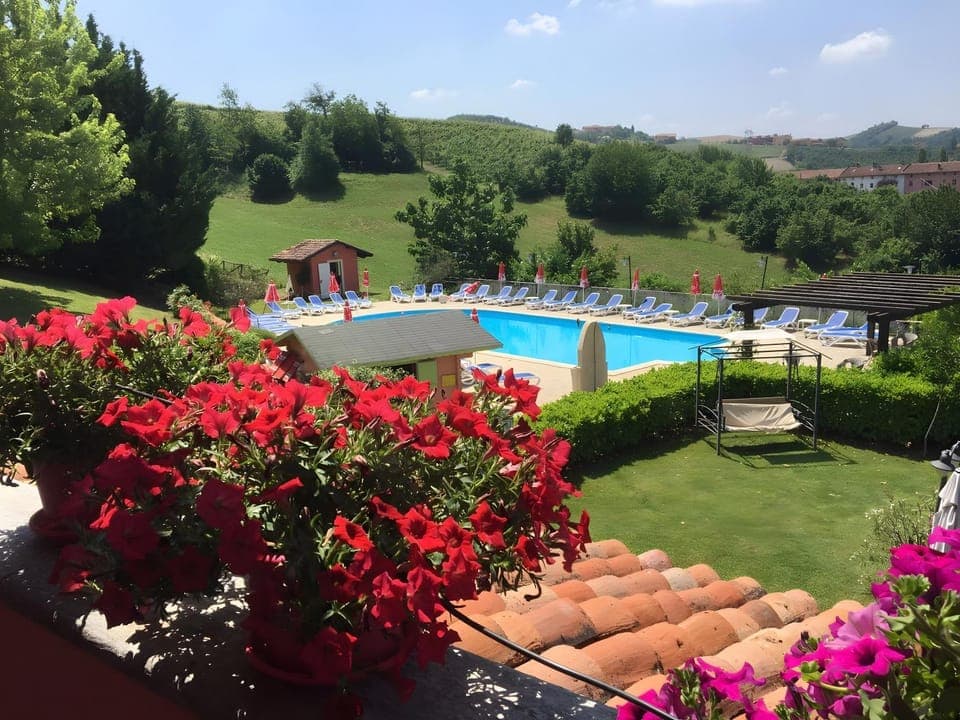 Property building, Living room, Swimming pool