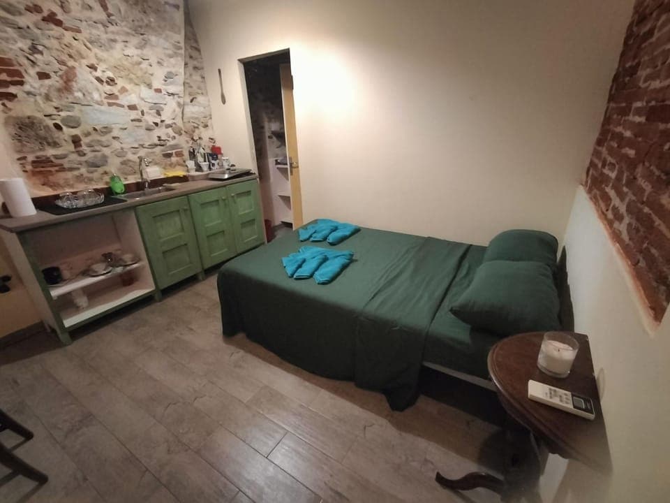 Bed, Kitchen or kitchenette, Living room, Photo of the whole room, Bedroom