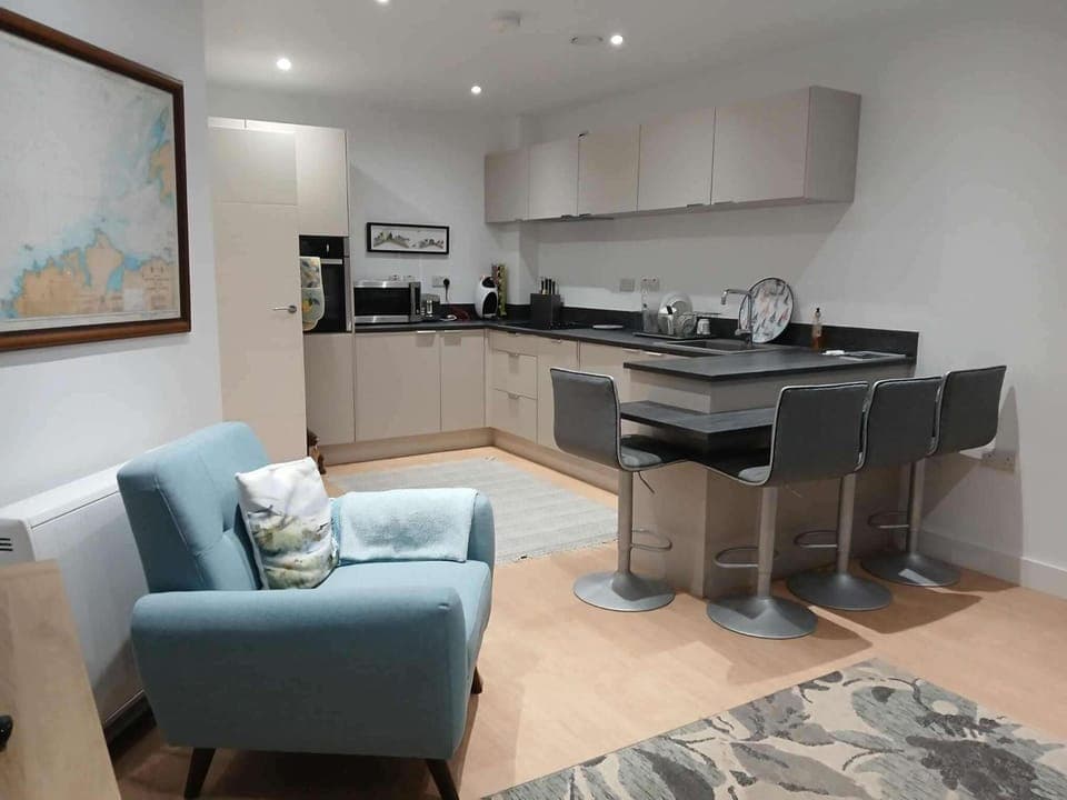 Kitchen or kitchenette, Living room, Dining area